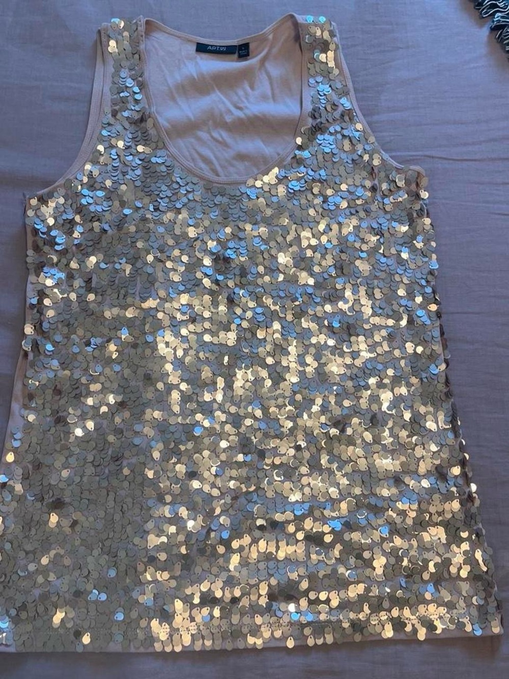 Apt. 9 Champagne Sequin Tank
